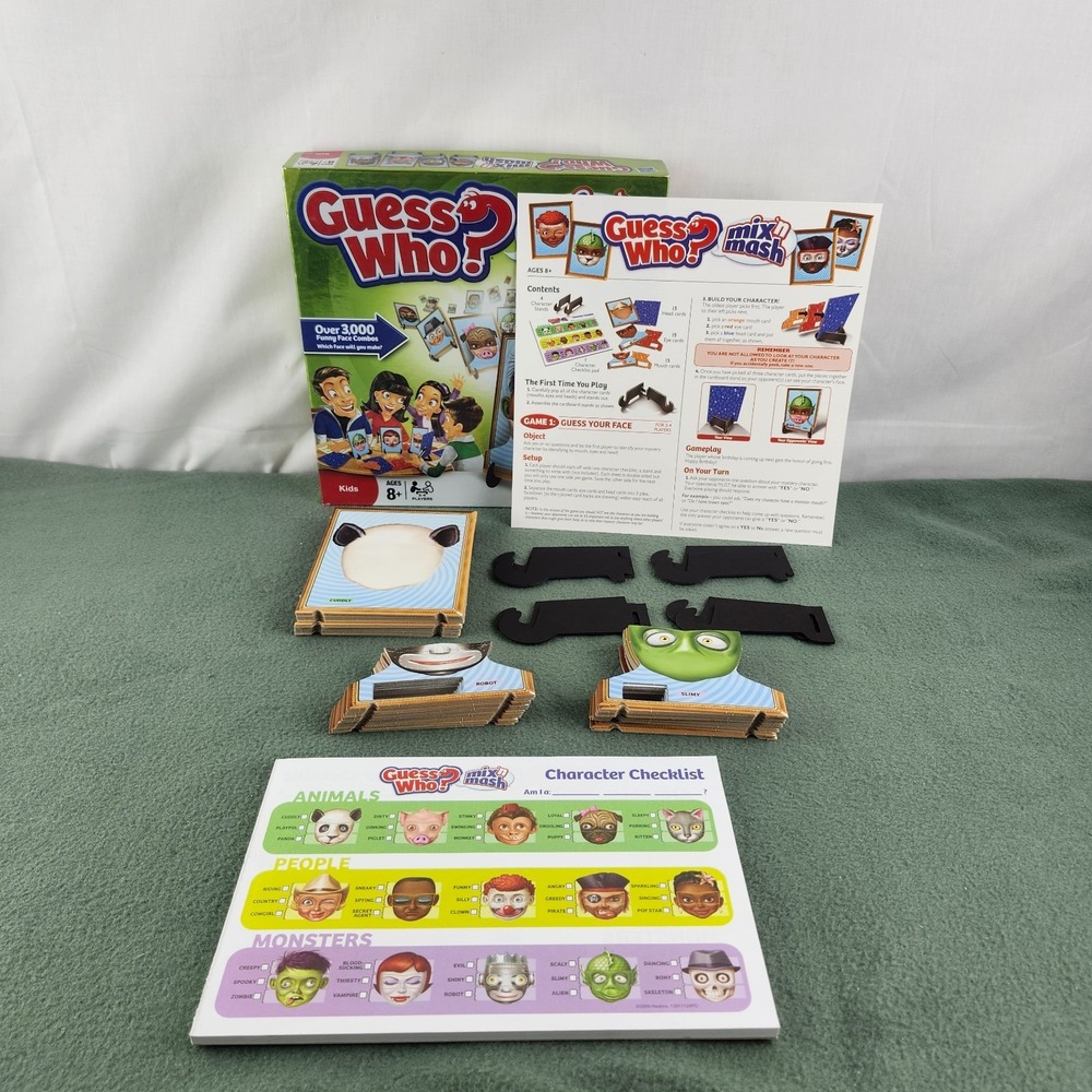 Hasbro Guess Who Mix N Mash Board Game 2010 Funny Face Complete